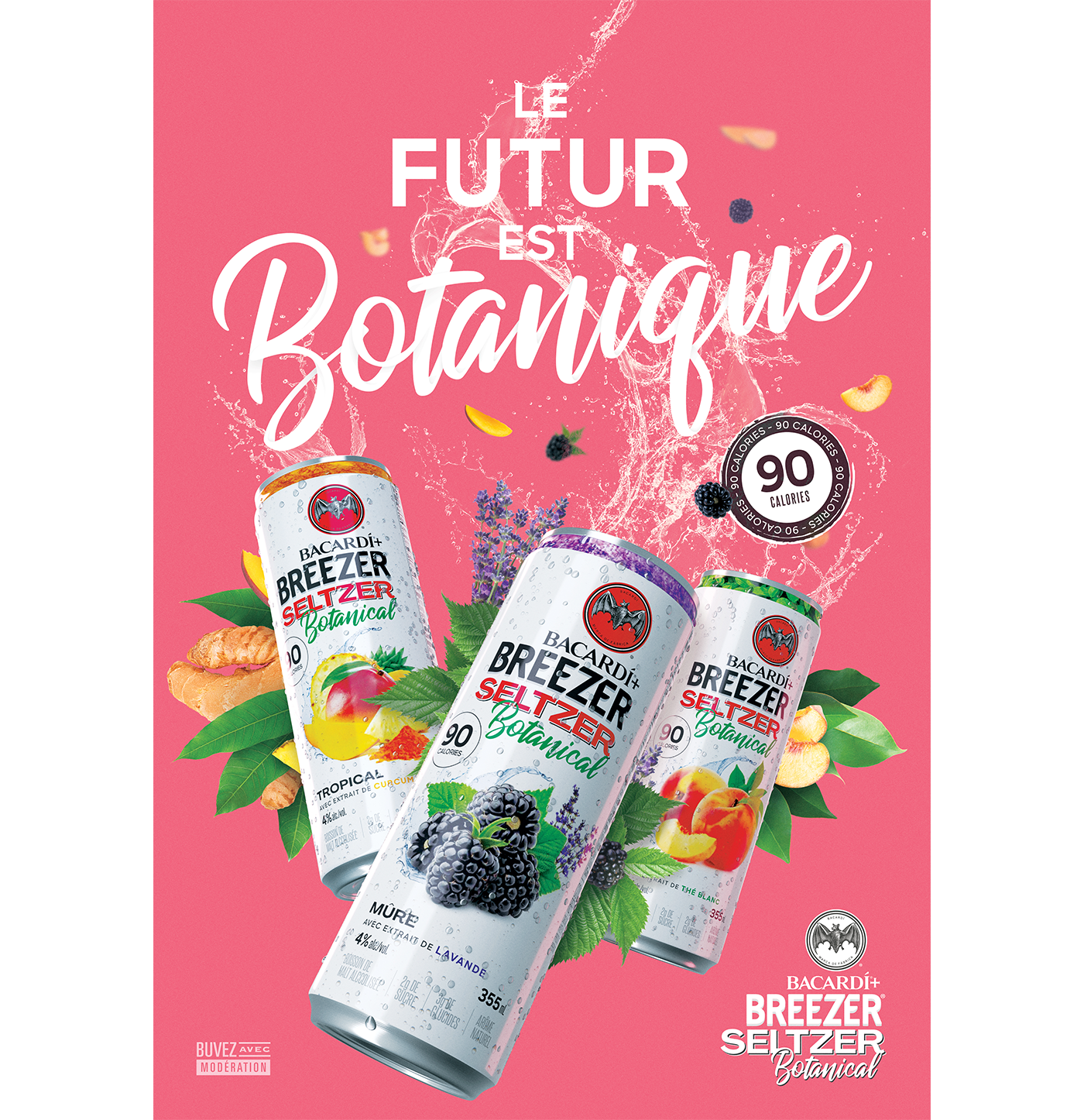 Bacardi Breezer Seltzer Botanical - Le futur est botanique - All flavours