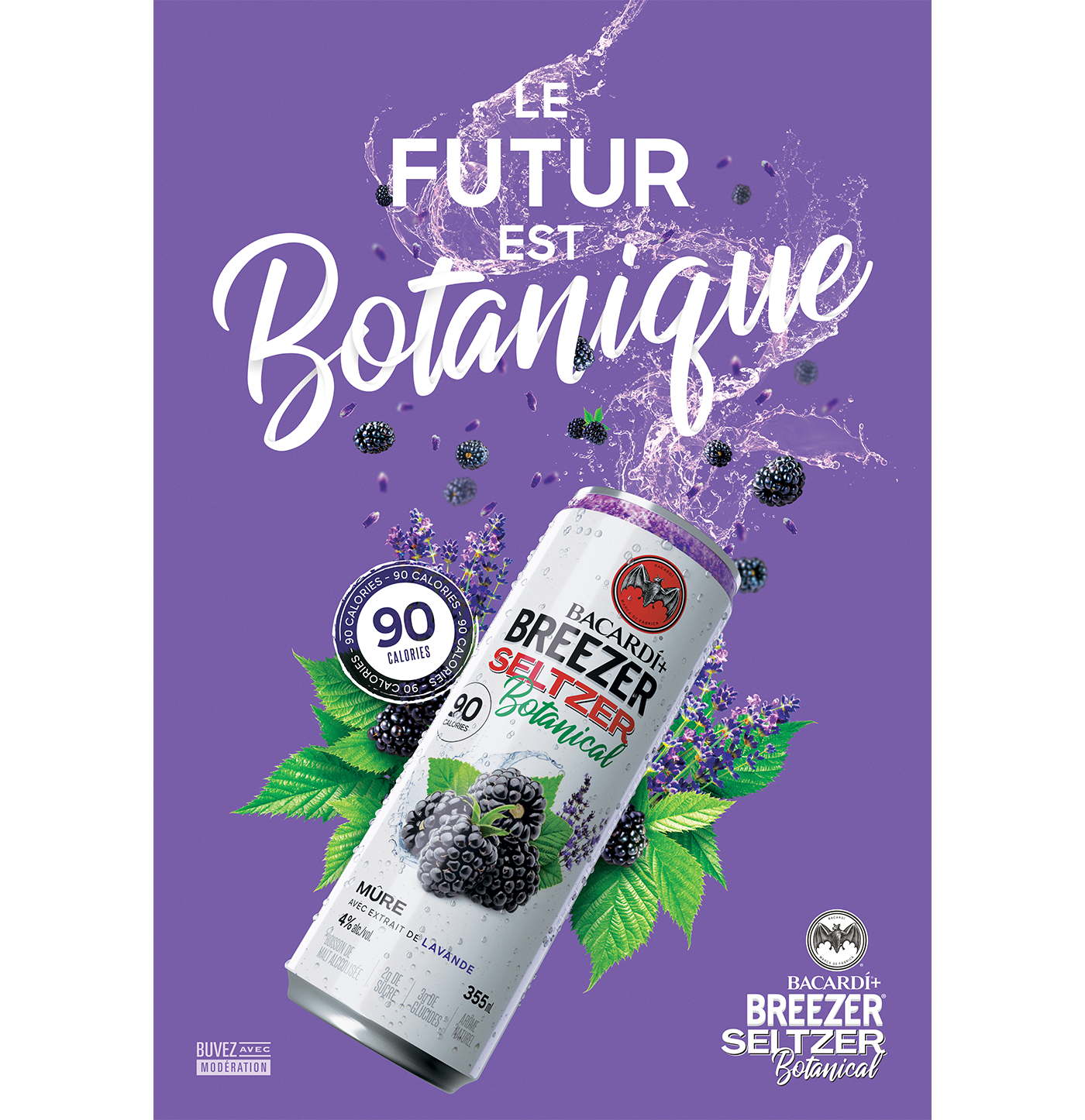 Bacardi Breezer Seltzer Botanical - Le futur est botanique - Mûre