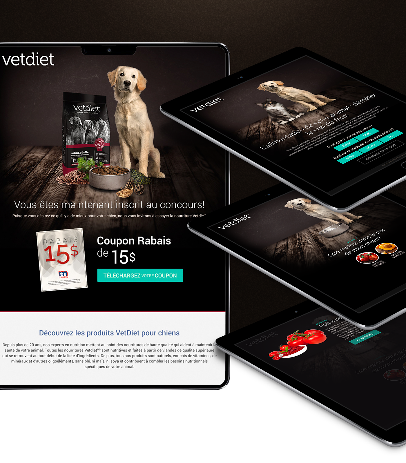 VetDiet - Microsite - Tablet version